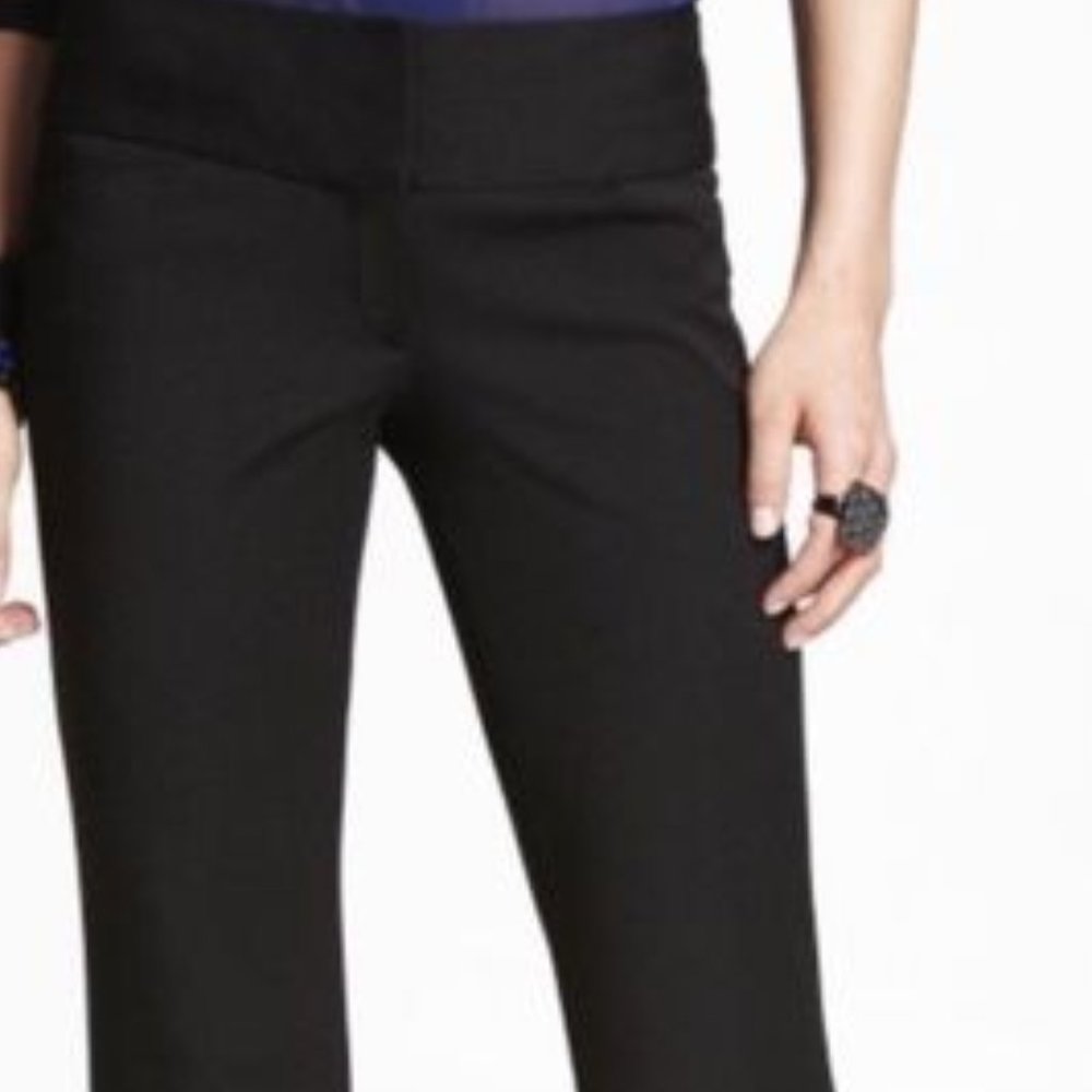 Express Editor Wide Waistband Flair Black Pants